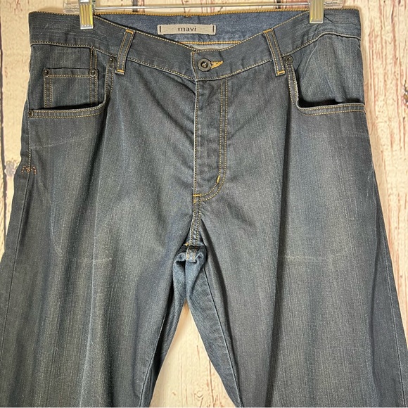 Mavi Mike Bootcut Low Rise Dark Wash Relaxed Denim Jeans Size 34 x 32 EUC - Picture 3 of 16